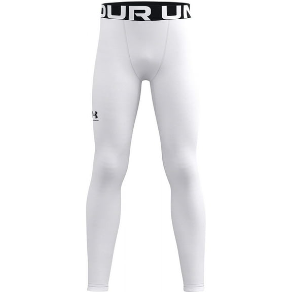 Under Armour Boy's ColdGear Armour Leggings (White/Black, XS)