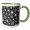 Green/White, variant on 3drose, Contemporary Black and White Snowflake Pattern, 15oz Mug