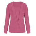 thumbnail image 4 of EQWLJWE Blouses à Manches Longues pour Femmes Mode Femmes Hiver Chandail à Manches Longues Col en V Chandail Décontracté Tops, 4 of 6
