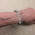 thumbnail image 4 of Selenite Labradorite White Moonstone Bracelet with Moon-shaped Mother of Pear, 4 of 4