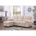 thumbnail image 6 of Lilola Home Kipling Beige Woven Fabric Reversible Sleeper Sectional Sofa Chaise, 6 of 14