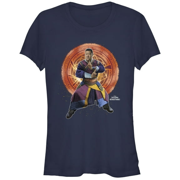 Junior's Marvel Doctor Strange in the Multiverse of Madness Wong in Action Graphic Tee Navy Blue Medium