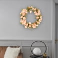 thumbnail image 4 of Hanging Camellia Bud Wreath Simulated Artificial Decoration Vine Circle Rose Wreath Garland for Wedding Front Doors Curtain Bedroom , Champagne, 4 of 7