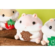 Scooshin Cute Ultra Soft Stuffed Animal Plush 7.5" Hamster - Pink with Cookie