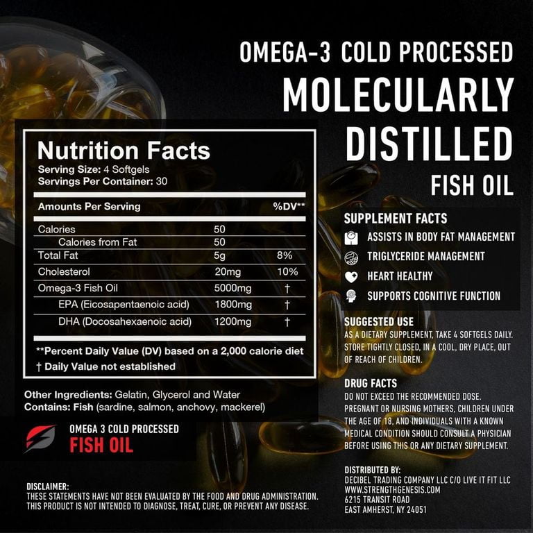 Strength Genesis Fish Oil Omega-3 Molecularly Distilled Cold