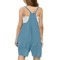 thumbnail image 5 of Girls Loose Overalls V Neck Sleeveless Romper Spaghetti Strap Harem Short Pants Jumpsuits, 5 of 7