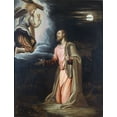 thumbnail image 2 of Peterzano, Simone 26x32 Black Ornate Wood Framed with Double Matting Museum Art Print Titled - Christ in the Garden, 2 of 4