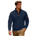 thumbnail image 2 of Men's Fleece Round Neck Pullover, Solid Color Hoodie Fleece Jacket for Winter, Outdoor Activities, Camping and Cold Weather Protection,Navy,3XL, 2 of 6