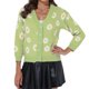 thumbnail image 1 of Abrigo de punto con margaritas pequeñas Abrigo de suéter informal Ropa femenina suave (azul claro encendido FLhrweasw Para estrenar, 1 of 4