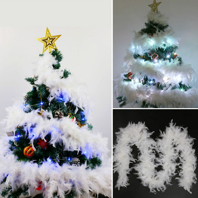 White Feathers Christmas Tree  2m Feather Boas Fluffy Craft - 2m Christmas  White - Aliexpress