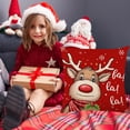 thumbnail image 6 of Qocolhg Merry Christmas Throw Pillow Cover 18X18 Inch Santa Claus Reindeer Decorative Throw Pillow Cover Winter Holiday Soft for Couch Bedroom Living Room Outdoor Christmas Decorations, 6 of 6
