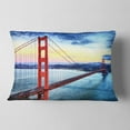 thumbnail image 2 of Designart Golden Gate Bridge in San Francisco - Sea Bridge Throw Pillow - 12x20, 2 of 5