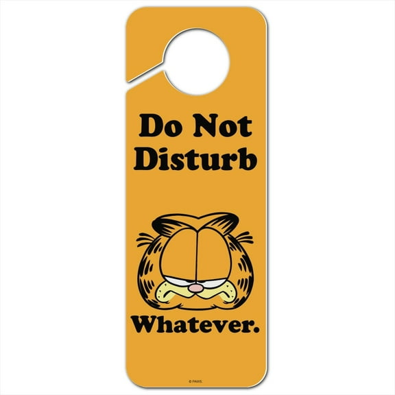 Garfield Whatever Face Plastic Door Knob Hanger Sign
