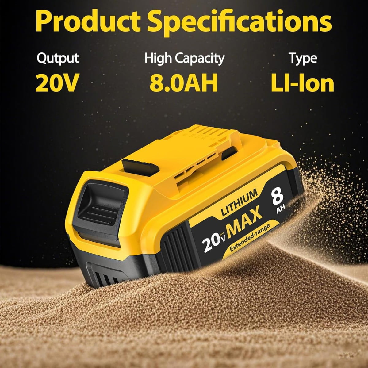 2 Pack 8.0Ah DCB206 Replacement for Dewalt 20V MAX Battery and DCB112 Charger Combo Compatible with 20V Battery Lithium DCB207 DCB204 DCB200 DCB201 DCB203 Series Power Tool