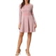 thumbnail image 2 of Vestido A-Line Elegante de Cuello Redondo con Botones para Mujeres INSPIRE CHIC en Cuadros Houndstooth L Rosa, 2 of 6
