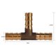 thumbnail image 4 of Brass T Piece 3 Way Fuel Hose Joiner Connector 8mm For Compressed Air Oil Gas Pipe, 4 of 5