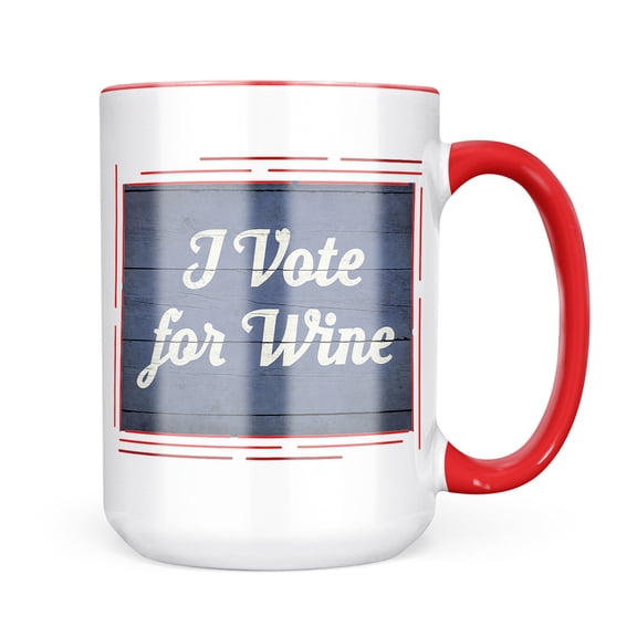Christmas Cookie Tin I Vote for Wine Fourth of July Blue and White Wood Planks Mug gift for Coffee Tea lovers