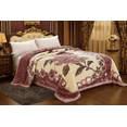 thumbnail image 3 of DBOZE Royal Blossom Heavy Korean Mink Blanket – 85" x 95" Luxury Reversible Floral Plush Blanket, King Size, Purple/Cream, 3 of 7