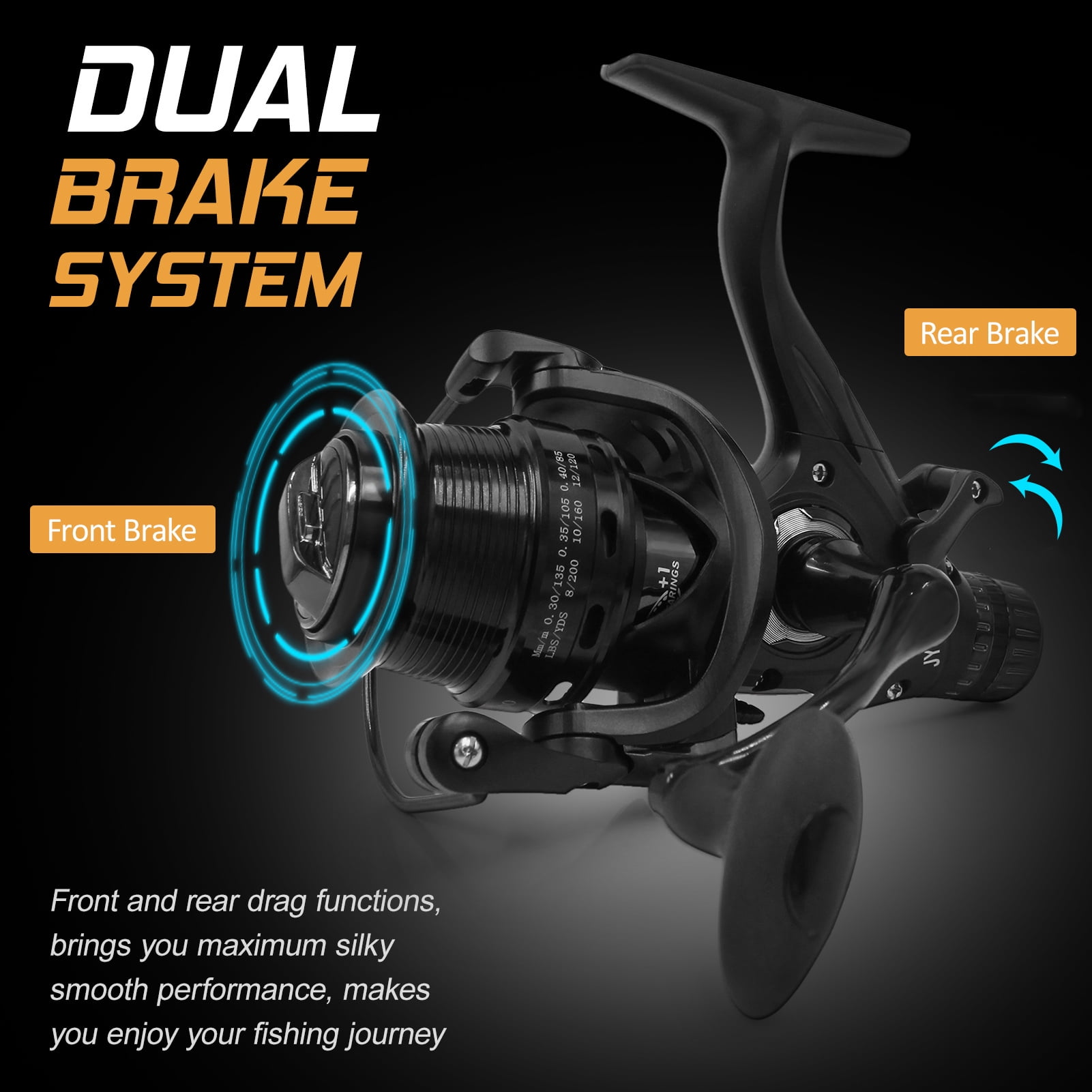 Spinning 9+1BB Speed Ratio Fishing Reel With Dual Brake System Smooth Spinning Reel With Dual Spool Interchangeable Handle Fishing Tackle