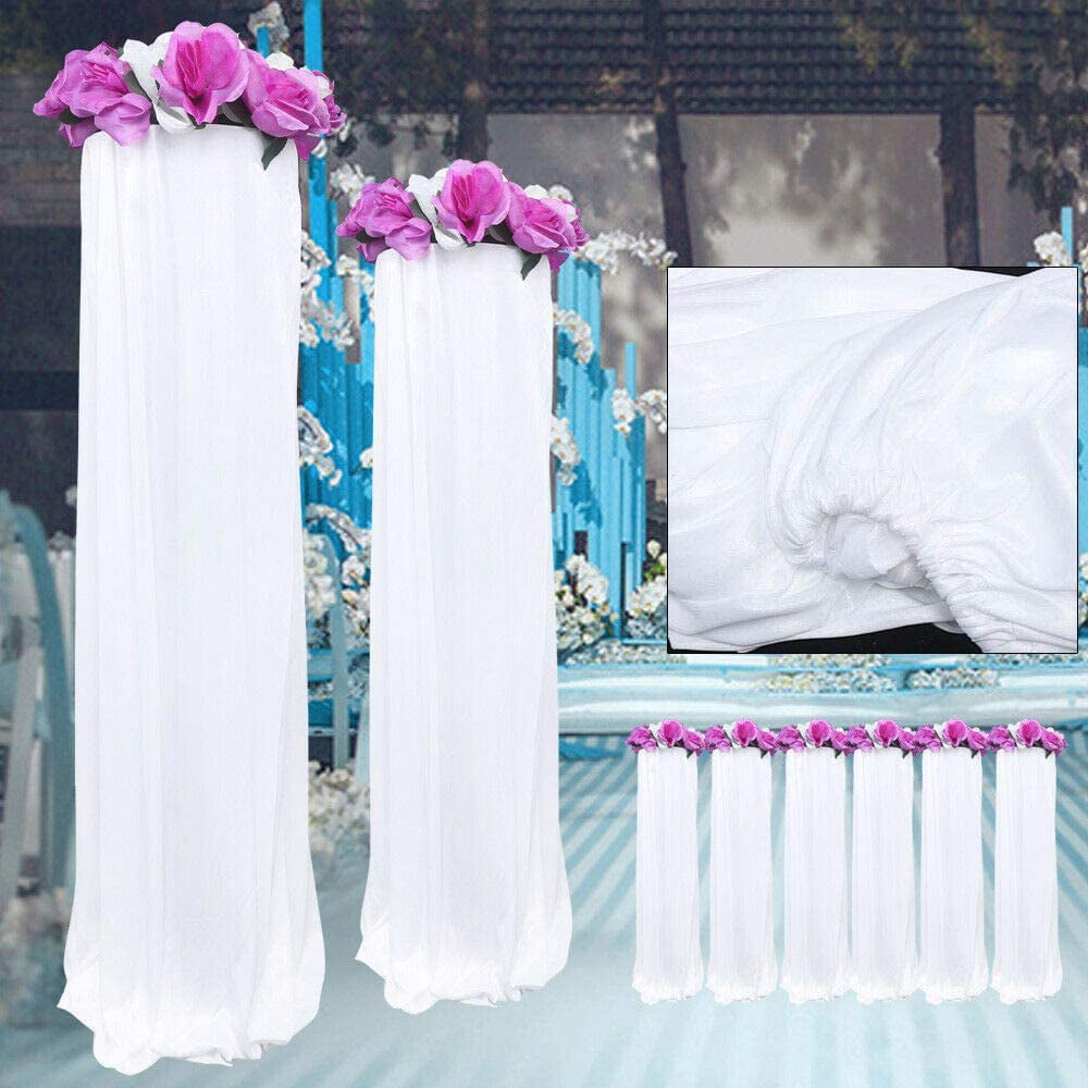 8PCS 120cm Wedding Flower Column Plastic Road Lead Flower Stand w/ Cloth Cover 
