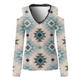 thumbnail image 3 of Womens Tops Retro Aztec Printed Western Ethnic Series Off Shoulder Long Sleeve Shirts For Women, 3 of 5