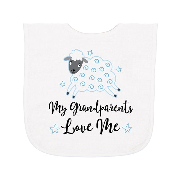 Inktastic Grandparents Love Little Lamb Baby Terry Cloth Bib