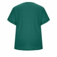 thumbnail image 5 of Tops for Women Plus Size Clearance under $10 Short Sleeve V-Neck Blouse Funny T-Shirt Tops Green L, 5 of 6