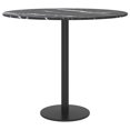 thumbnail image 2 of vidaXL Table Top Black Ø50x0.8 cm Tempered Glass with Marble Design, 2 of 3