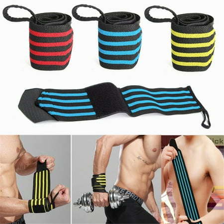A Pair Fitness Support Straps Exercise Wraps Sports Bandage Weight Lifting