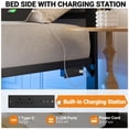 thumbnail image 4 of Bexfil Queen Size Upholstered Bed Frame with Metal Slat Support, Metal Platform Bed Frame Charging Station Mattress Foundation, Gray, 4 of 7