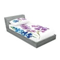 thumbnail image 2 of Ambesonne Floral Fitted Sheet & Pillow Sham Set, Watercolor Bouquet Art, Twin, Multicolor, 2 of 2