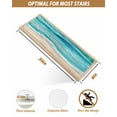 thumbnail image 5 of Teal Coastal Stair Treads for Wooden Steps Indoor Runner Rug Carpet, Summer Beach Nautical Abstract Art 15 Pieces Peel and Stick Staircase Step Treads Covers Washable Throw Door Mats, 30"x8", 5 of 5