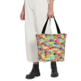 thumbnail image 5 of Cauagu Colorful Fish 2 Print Canvas Aesthetic Tote Bag for Women Beach Bag Shopping Bags Shoulder Bag Reusable Grocery Bags, 5 of 7
