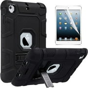 Dteck For iPad mini 1 2 3 Shockproof Protective Stand Heavy Hybrid Rubber Back Case Cover (not fit mini 4/5), Black