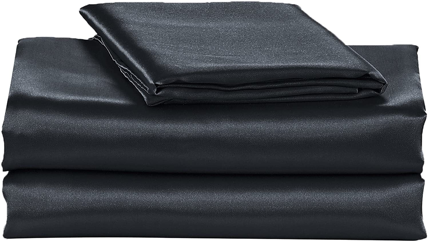 Elite Home Products 4 Piece Super Soft and Silky Satin Sheet Set (Solid