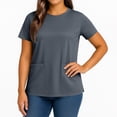 thumbnail image 4 of Resivox Gray Scrubs Tops for Women Plus Size Scrub Tees Stretchy V Neck Scrub Shirts Nursing Uniforms Medical Scrubs with Pockets Gray XL, 4 of 5