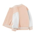 thumbnail image 4 of CAICJ98 Kids Baby Baseball Varsity Jacket Boys Girls Bomber Jacket Toddler Long Sleeve Button Down Letterman Jacket Outwear Coat Fall Winter Clothes (Pink,4-5 Years), 4 of 4