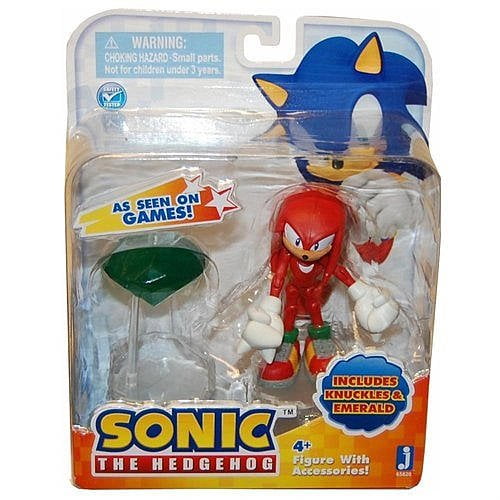 Sonic: Figuras de acción de 3 pulgadas con accesorios - Knuckles con esmeralda Jazwares 65820