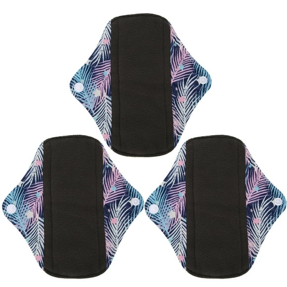 Compresas menstruales lavables de carbón de bambú para mujer, a prueba de fugas e higiénicas