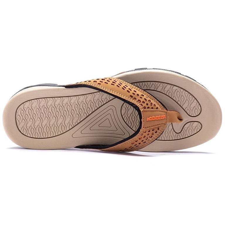 HOBIBEAR Shoe Men\'s 14 Thong Sandals Arch Support Indoor Outdoor Beach Flip Flop Hobibear Mens Flip Flops, Arch Support Sandals, Wide  main image 3