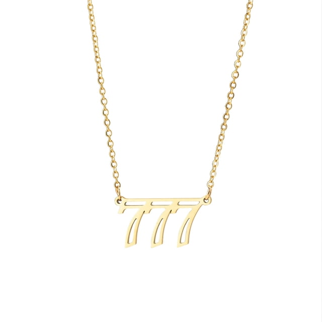 Collar para mujer, joyería para mujer, 1 pieza de collar con colgante de número de ángel, chapado en oro/plata, de acero inoxidable, ideal para mujeres, collar colgante.