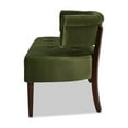 thumbnail image 4 of Jennifer Taylor Home Jared Causeuse-Banc Capitonnée à Accoudoirs Roulés en Velours Vert Olive, 4 of 13