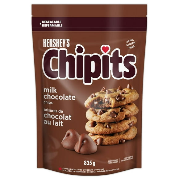 HERSHEY'S CHIPITS Milk Chocolate Chips, 835g