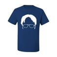 thumbnail image 2 of Wild Bobby, Office Dwight Glasses Face Silhouette Funny Schrute, Pop Culture, Men Graphic Tee, Royal, Small, 2 of 4