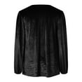thumbnail image 6 of TTUHYWXI Women's Satin Silky Cowl Neck Drape Ruched Front Long Sleeve Blouse Shirt Top (Black, XXL), 6 of 7