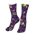 thumbnail image 6 of Cauagu Mardi Gras and Donuts Pattern Fun Novelty Crew Socks,Casual Athletic Socks Neutral Socks Cozy Crew Socks Christmas Gift, 6 of 7