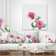 thumbnail image 4 of Designart Rose Stem with Pair of Roses - Floral Throw Pillow - 12x20, 4 of 5