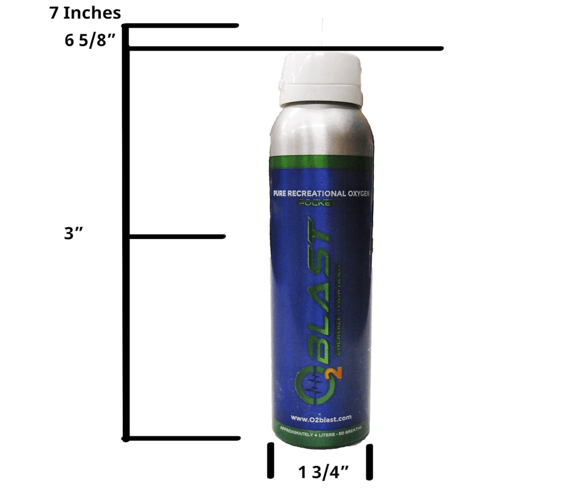 O2 Blast“ Pure Oxygen for Energy, Recovery & Performance - 4-Liter Can with Sanitary Flip Top Cap, Pack of 4
