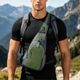 thumbnail image 5 of VeFlora Men's Waterproof Sling Crossbody Bag, Lightweight Chest Shoulder Backpack, Portable Outdoor Sports Bag for Hiking Travel Commuting Daily Use(Army Green/One Size), 5 of 6