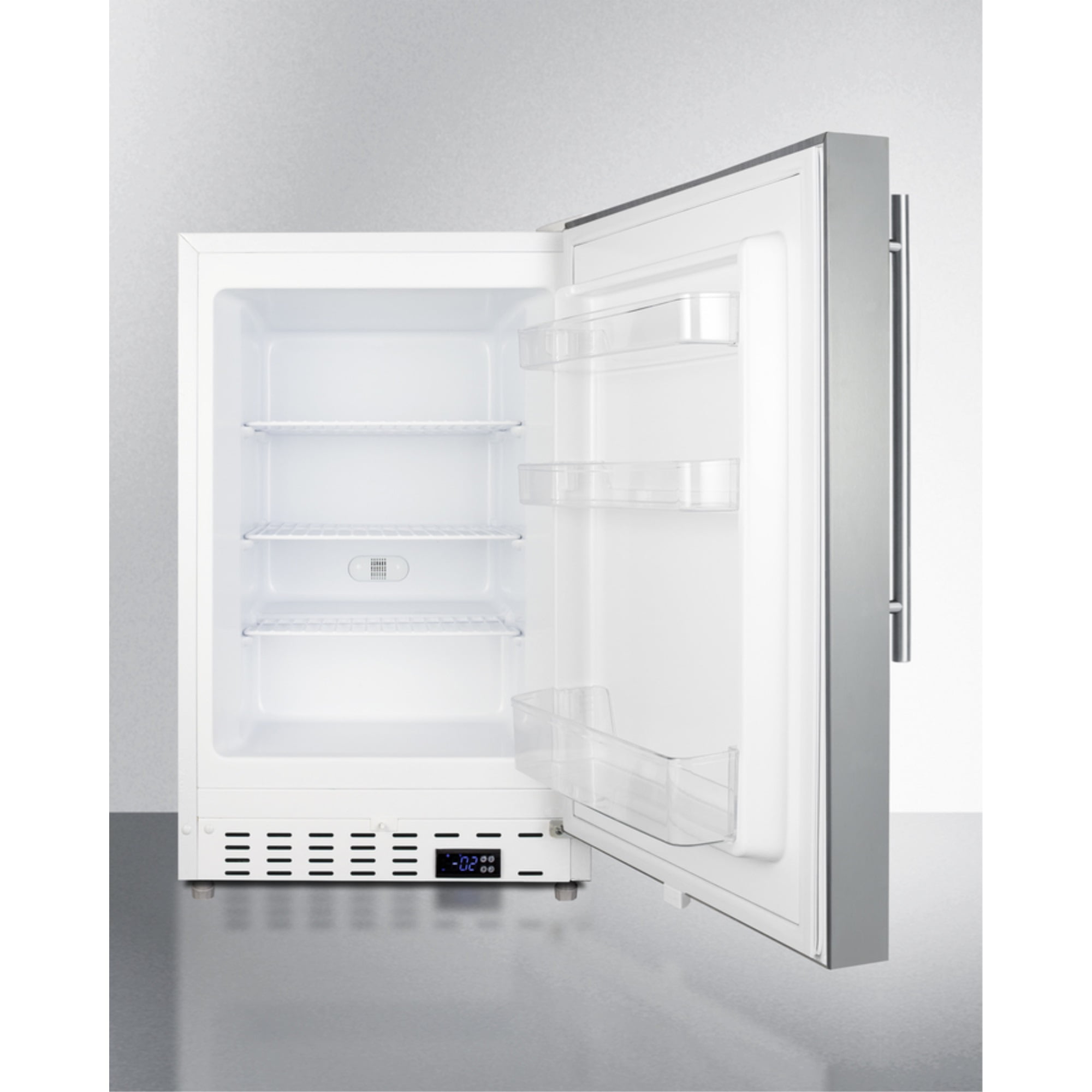 ADA compliant built-in or freestanding 20" wide manual defrost all-freezer for residential use